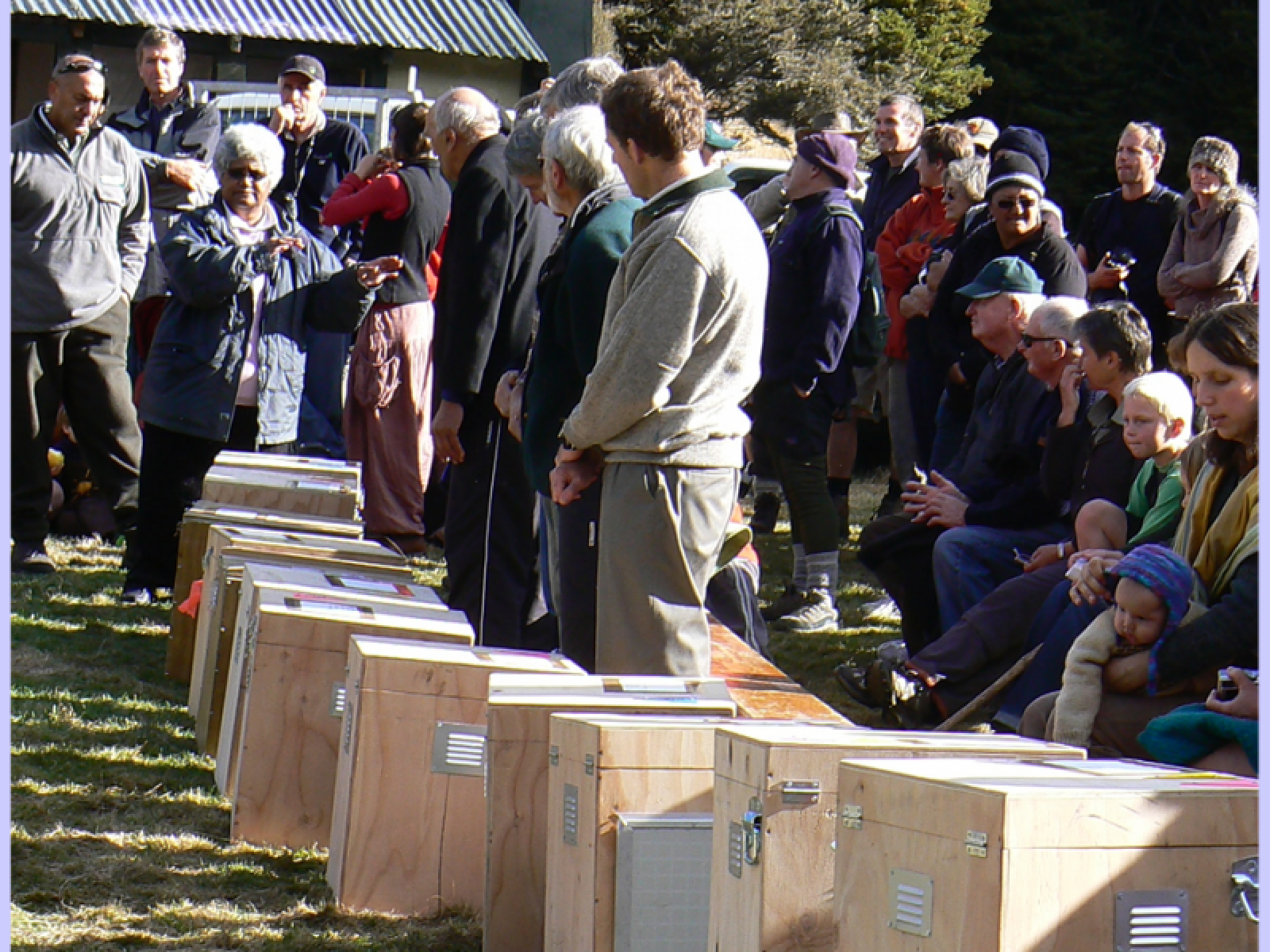  Kiwi welcome ceremony at Flora hut May 2010