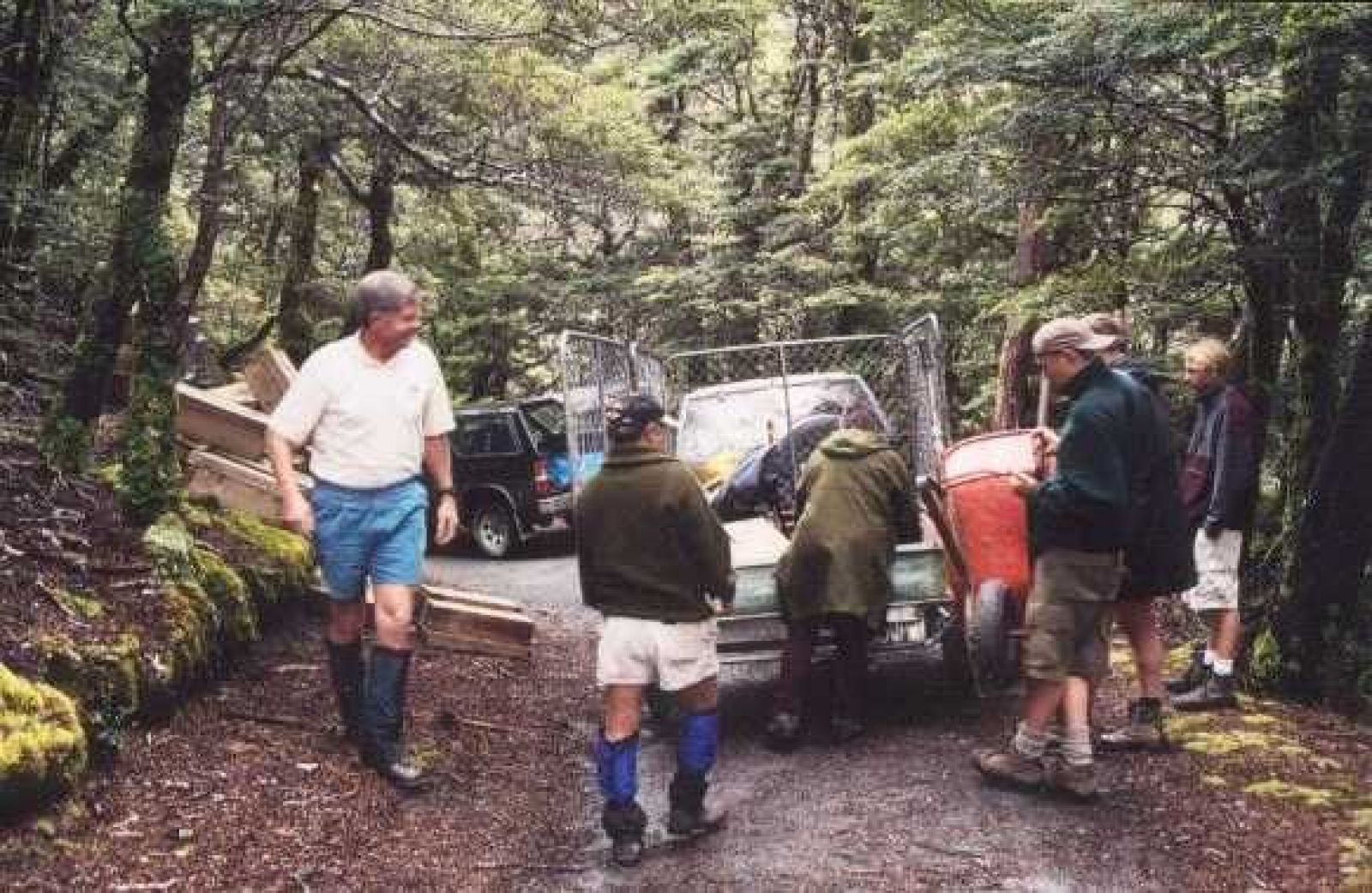 FOF volunteers laying out traps